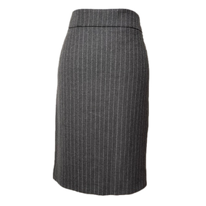 Armani Collezioni Gray Wool Pinstripe Pencil Skirt Lined